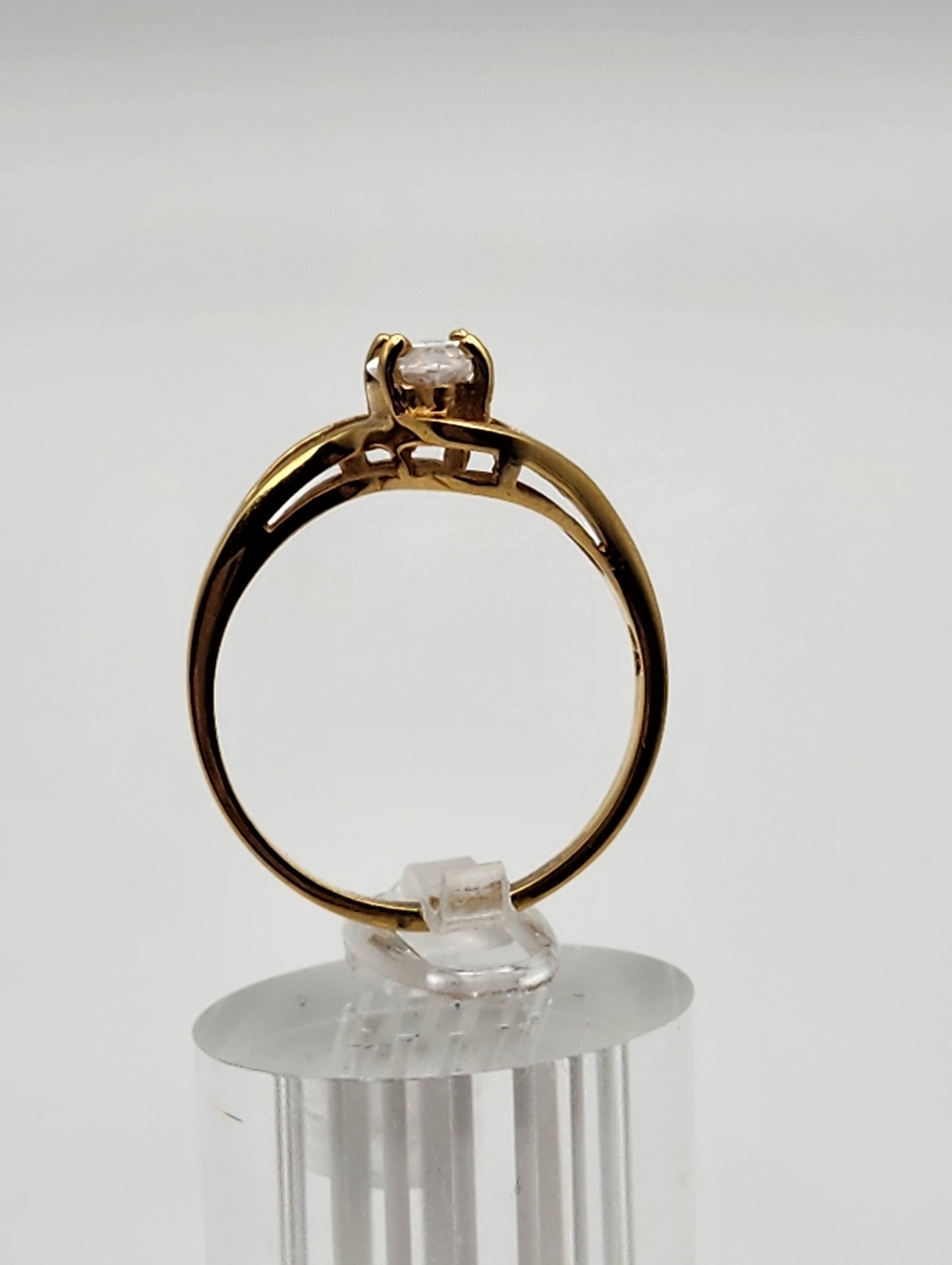 Vintage Chateau D'Argent Gold Tone Marquise Cut Cubic Zirconia Ring (11) - Picture 5 of 8